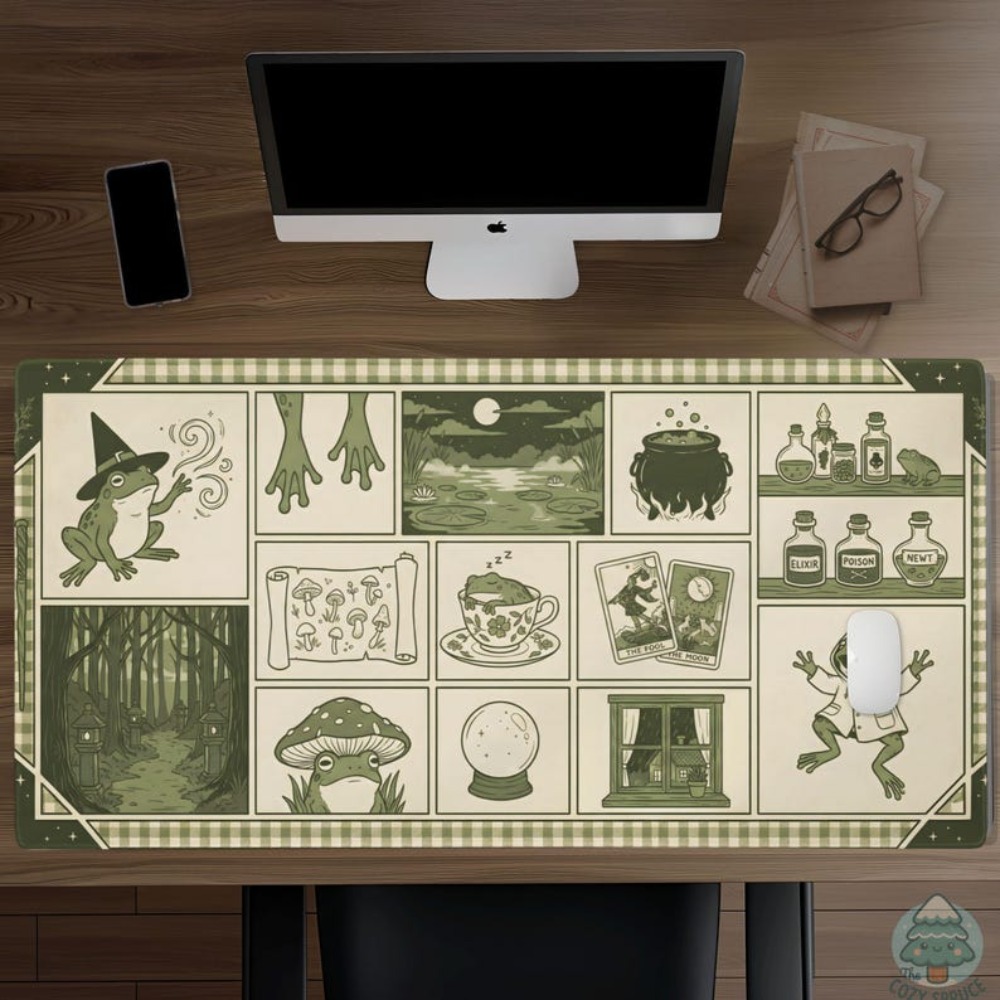 Коврик для стола Witchy Frog A – обзор и цена Desk Setup Aesthetic