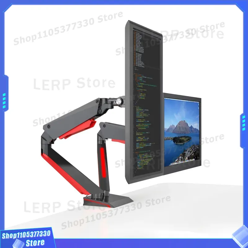 Алюминиевый кронштейн для двух – обзор и цена Desk Setup Dual Monitor