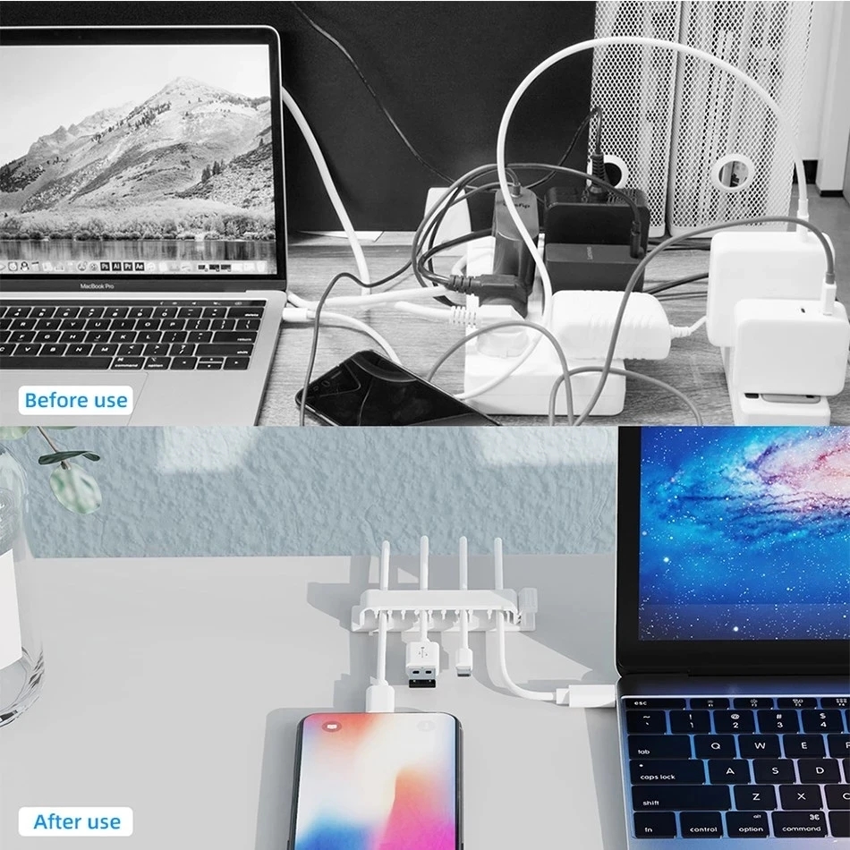 Кабельный органайзер Самоклеящ – обзор и цена Desk Setup Cable Management
