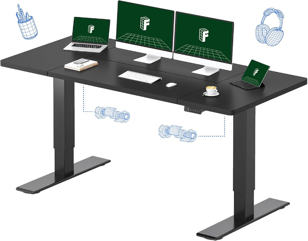 Электрический стол FLEXISPOT с – обзор и цена Desk Setup Dual Monitor