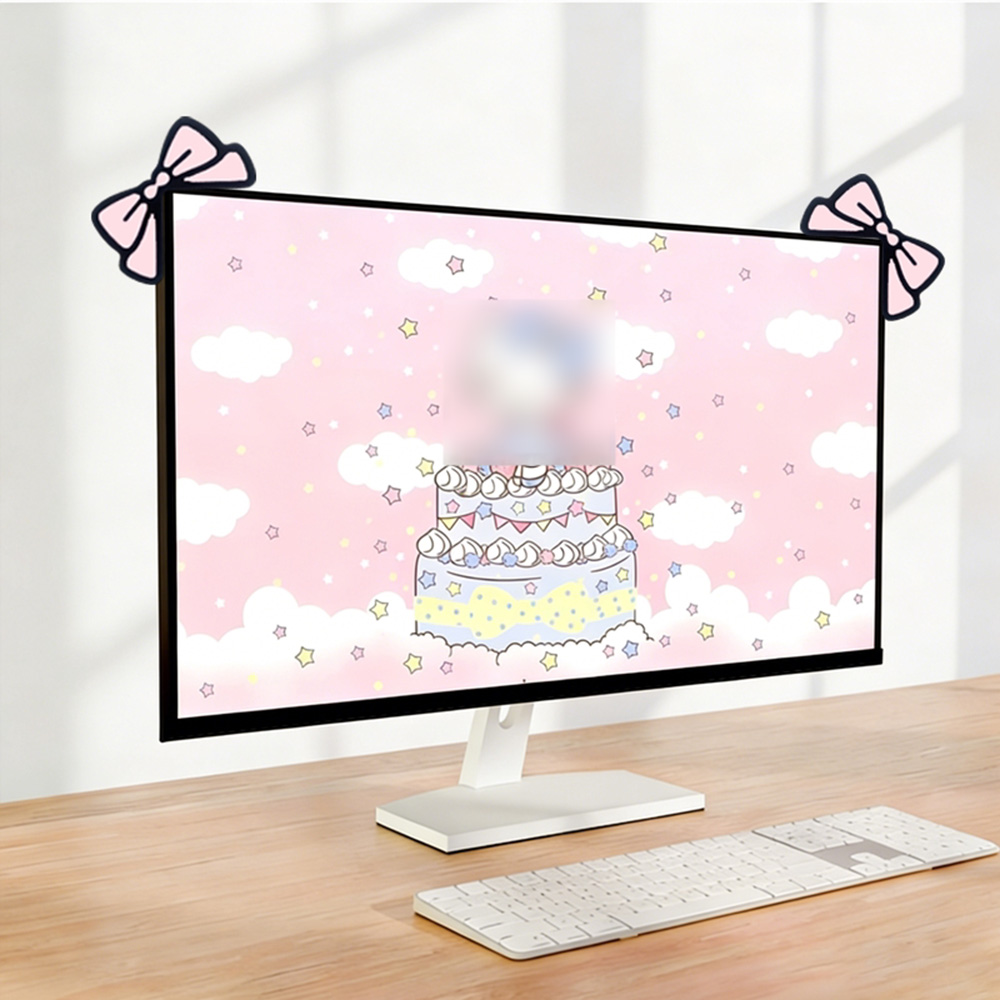 Милый розовый бант-украшение д – обзор и цена Desk Setup Monitor And Laptop